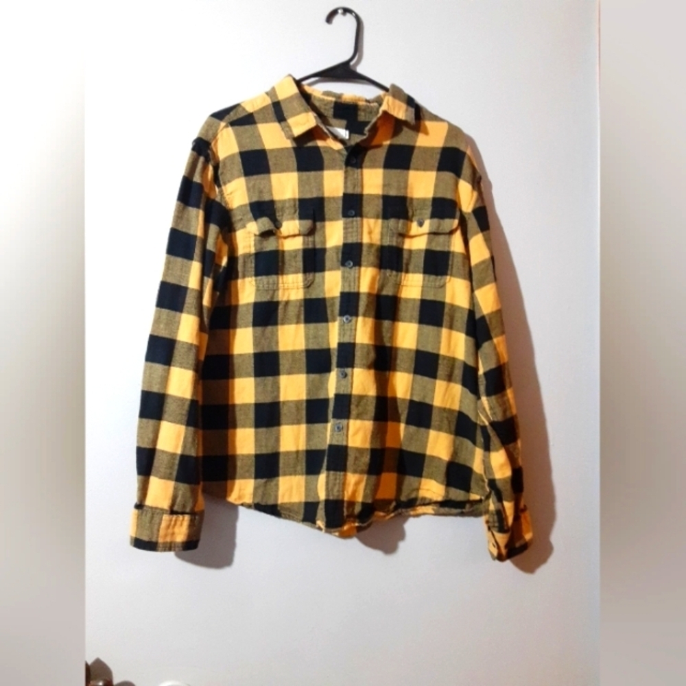 Goodfellow Men's Shirt Long Sleeve Flannel Plaid Button Up Size Large Casual